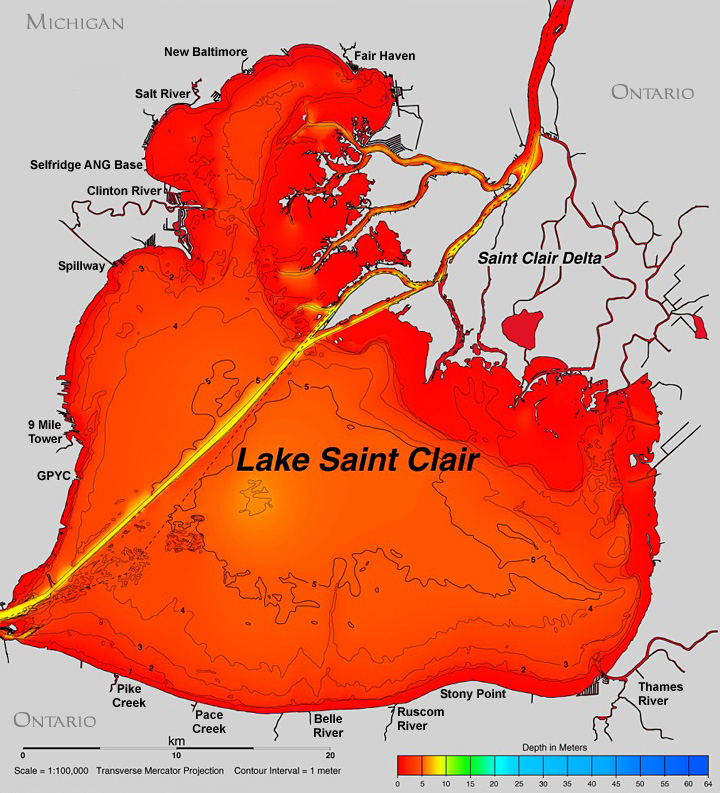 Map of Lake St. Clair